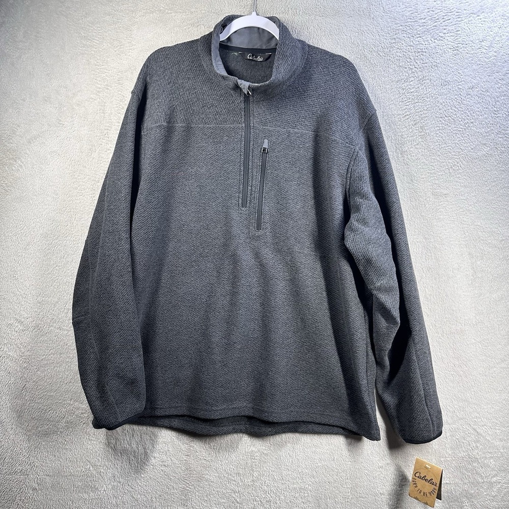 Cabela's Men's Persuit 1/4 Zip Fleece Pullover Jacket Size‎ 2XL Next Gray Hiking